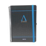 Gıpta Academia Spiralli Siyah Mavi Sert Kapak 120 Yaprak 17x24 Çizgili Defter