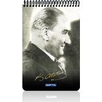 Gıpta Atatürk A4 Spiralli Karton Kapak Bloknot (Not Defteri) 100 Yaprak Çizgili (6 Lı Paket) 2609