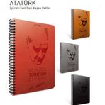 Gıpta Atatürk Spiralli Sert Kapaklı A4 120 Yaprak Kareli Defter