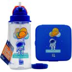 Gıpta Blue Me Mavi Desenli Pipetli Matara ve Beslenme Kabı Seti