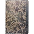 Gıpta Carbon Defter - Kraft Kağıt Çizgisiz Iplik Dikiş Sert Kapak 96 Yaprak 17X24 cm - Art Sanat Kapak Siyah ve Beyaz Tonlarında Karmaşık, Üst Üste Binmiş Harf Desenleri (Typographic)