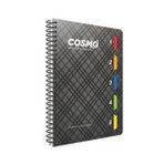 GIPTA COSMO 17x24 SPİRALLİ 5 SEPERATÖRLÜ 150 YP. PP KAPAK ÇİZGİLİ DEFTER