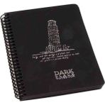 Gıpta Dark Black Notebook - Pp (Polipropilen) Plastik Sert Kapak Siyah Yapraklı Defter - 17X24 cm Düz Çizgisiz 50 Yaprak ( Kapak : Italyanın Sembollerinden Pisa Kulesi Illüstrasyonu