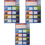 Gıpta Hot Wheels Ders Programlı Okul Etiketi 3 YAPRAK5410 - Renkli