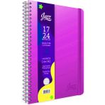 Gıpta Jazz Pembe 4 Seperatörlü Spiralli Sert Kapak 150 Yaprak 17X24 Çizgili Defter