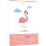 Gıpta Magenta Model 4 Flamingo Spiralli Plastik Kapak 80 Yaprak 19x26 Kareli Defter