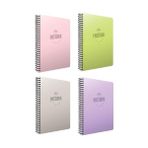 Gıpta Pastoral Spiralli PP Kapak 72 Yaprak Çizgili Okul 4'lü Set 17x24 Renkli Defter