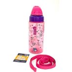 Gıpta Pembe Crystal Tritan Desenli Pipetli 500 ml Matara