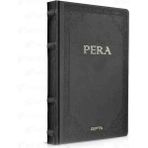 Gıpta Pera Deri Kapaklı Özel Ciltli Defter - 13X21 cm 120 Yp Çizgisiz Ajanda - Siyah