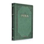 Gıpta Pera Yaldızlı Deri Kapaklı Özel Ciltli Defter - 13X21 cm 120 Yp Çizgisiz Ajanda Yeşil