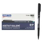 Gıpta Permanent Asetat Kalemi Silgili M Uç Siyah 12 Adet F1535