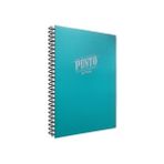 Gıpta Punto Turkuaz Spiralli Plastik Kapak 60 Yaprak A4 Çizgili Renkli Defter