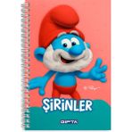 Gıpta Şirinler Karton Kapak Spiralli Not Defteri A6 80 Çizgili 1 Adet (7800) - Çok Renkli