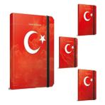 Gıpta Sonsuza Kadar Iplik Dikişli Sert Kapaklı Lastikli Defter - 13X21 120 Yaprak Çizgili Ajanda - Bayrak Motifli - Türk Bayrağı ( Kopart Kullan Sayfalar )