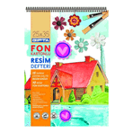 Gıpta Spiralli Fon Kartonulu 25 x 35 15+10 Yaprak Resim Defter