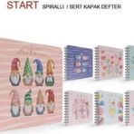 Gıpta Start 16x16 cm 100 Yp Noktalı Spiralli Sert Kpk Butik Defter