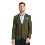 Girado Erkek Haki Ekose Slim Fit Mono Yaka Spor Blazer Ceket Haki 54/6