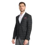Girado Erkek Siyah Ekose Slim Fit Mono Yaka Spor Blazer Ceket Siyah 52/6