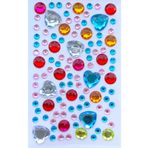 Giraffe PK Sticker Mavili Karışık Kalpler Taş Sticker Yapışkanlı Saç, Yüz, Tırnak Ve Süs Taşı Yılbaşı Dekor Işıltılı
