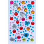 Giraffe Sticker Mavili Karışık Kalpler Taş Sticker Yapışkanlı Saç, Yüz, Tırnak ve Süs Taşı Işıltılı Parlak - Kalpli Motif - Mavi - Kırmızı
