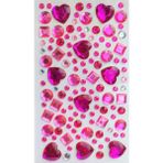 Giraffe Sticker Pembe Kalpler Yapışkanlı Saç , Yüz ve Tırnak Taşı Parlak - Kalpli Motif