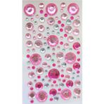 Giraffe Sticker Pembe Yuvarlak Yapışkanlı Saç , Yüz Ve Tırnak Taşı Parlak