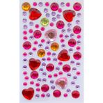 Giraffe Sticker Pembeli Karışık Kalpler Taş Sticker Yapışkanlı Saç, Yüz, Tırnak ve Süs Taşı Işıltılı Parlak - Kalpli Motif - Pembe - Mavi - Mor