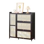 Giriş Koridoru Depolama için 6 Seviyeli Ayakkabı Dolabı ile Bambu Ayakkabı Rafı 113x33x110cm