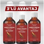 Giritli Metin Efendi 3 Şişe Kırmızı Ginseng,bitkisel Epimedyum Kökü,çakşır Kökü Özlü 125 ml Takviye Edici Şurup Güç ve Kuvvet