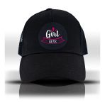 Girl Boss Patron Fileli Siyah Beyzbol Kadın Şapka Trucker Cap