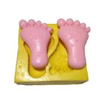 Girl Yazılı Ayak İzi Şeklinde Silikon Pasta ve Seker Hamuru Kalibi 5x3,5x1 cm