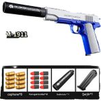 Girlhood And Boyhood Golden Desert Eagle Kabuk Fırlatma Yumuşak Kurşun M1911 Tabanca Glock Çocuk Oyuncak Simülasyonu Kurşun Kapmak (Yurt Dışından) - Mavi