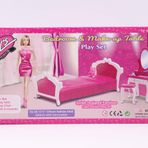 Girl's Favorite /Gloria Yatak Odası ve Makyaj Masası Oyun Seti Bebek Mobilyaları (No. 3014)