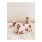 girlsybags Ayıcık Desenli Makyaj Çantası Çiçek Desenli Büyük Boy Fermuarlı Ayıcıklı Portföy Çanta