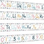 gisgfim 12 Parça Alfabe Bülten Tahtası Şerit Seti Boho Gökkuşağı Alfabe Hattı ABC Alfabe Afiş ve Numara Sınır Posterleri Okul Öncesi Anaokulu Sınıf Yatak Odası Oyun Odası için (Boho Gökkuşağı)