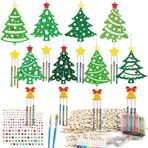 gisgfim 16 paket çocuklar için Noel el sanatları rüzgar çanı kitleri kendi noel ağacınızı yapın bitmemiş ahşap kesme rüzgar çanı süsleme DIY boyama sanatları okul ev kış asılı dekor kaynağı iyilik