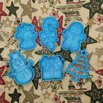 Git 3D Yılbaşı Özel 6'Lı Kurabiye Kalıbı Seti 8-6 Cm ( Beyaz Veya Mavi)