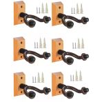 Gitar Bağlama Ukulele Duvar Askısı 6 Adet Standı Ahşap Yüzey + Dübel Ve Vida Dahil