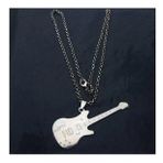 Gitar Kolye GÜMÜŞ & Deri Zincir