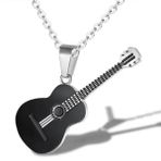 Gitar Kolye Paslanmaz Çelik 316L Black Unisex