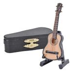 Gitar Modeli, Güzel Ahşap Masaüstü Dekorasyonu, Kitaplık Müzik Odası Masası için Simüle Ev (Ahşap rengi 8 cm)
