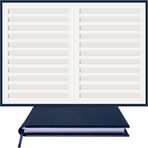 Gitar Nota Defteri - (TAB Anahtarlı) 11 Çıtalı% 100 El Yapımı, El Dikişi, Termo Deri (A/4) - Lacivert