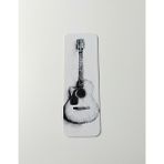 Gitar Tasarımlı Kabartmalı Kitap Ayracı - Siyah Beyaz 15 cm
