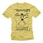 Gitarlı Müzik Tişörtleri Da Vinci Gitarist Gitar vintage sarı erkek XXL