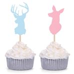 Giuffi Bebek Partisi Partisi Malzemeleri için 24 Adet Buck or Doe Cupcake Süsleri