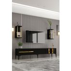 Givayo Mobilya Lükens Tv Ünitesi Siyah Gold 180 Cm
