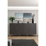 Givayo Mobilya Peri Konsol 180 cm - Antrasit - Gümüş