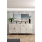 Givayo Mobilya Peri Konsol 180 cm - Beyaz - Gümüş