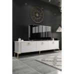 Givayo Mobilya Siena Modern Tasarımlı Beyaz Tv Ünitesi Suntalam Malzemeden 180 cm Genişlik 48,6 cm Yükseklik