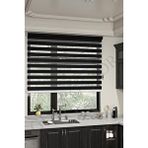 Givayo Stor Siyah Bambu Zebra Perde Etek Dilimsiz 30x110 Cm